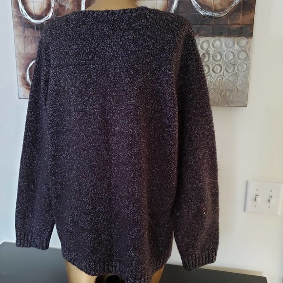 Karen Scott Deep Heather Purple Sweater With White Flecks Size 1X - Picture 6 of 11